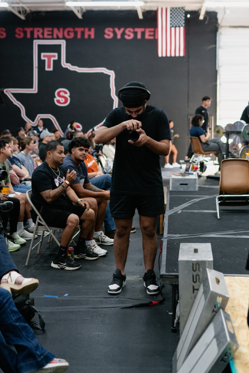 NG Studios founder shooting a powerlifting meet